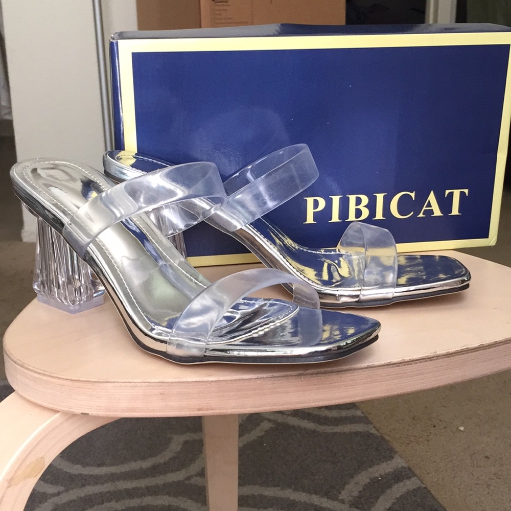 Pibicat (via Shein) Transparent 3” Heel Sandals